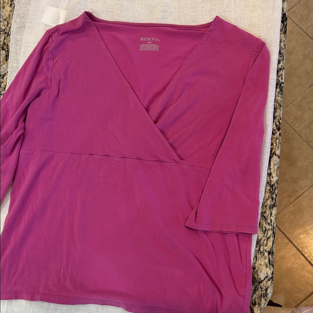 Merona Fuchsia Wrap-Style Top
